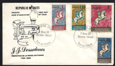 Envelope - First day of issue, J.J. Dessalines stamps.  